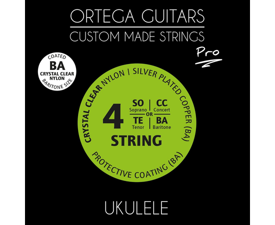 Струны для укулеле баритон Ortega Custom Pro Crystal Nylon UKP-BA - 161380 за 365 грн. | 4Club