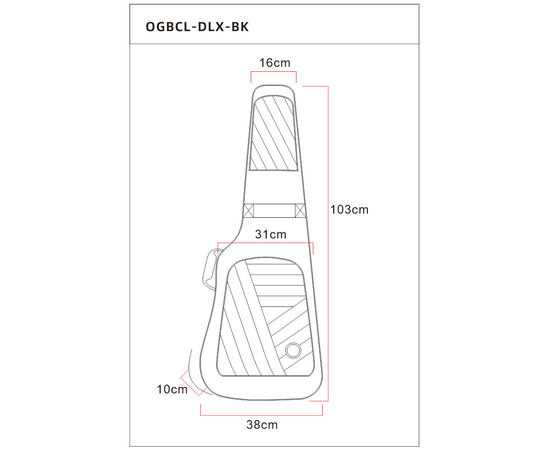 Чохол для класичної гітари Ortega Deluxe OGBCL-DLX-BK Black